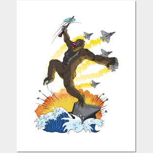 King Kong on the ocean Posters and Art